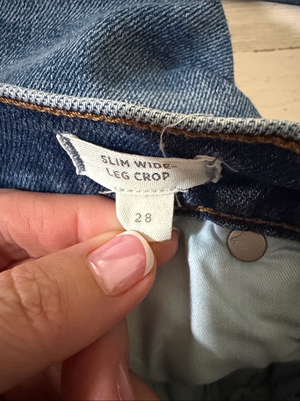 Madewell Slim Wide Leg Crop Jeans Size 28 - Picture 9 of 15